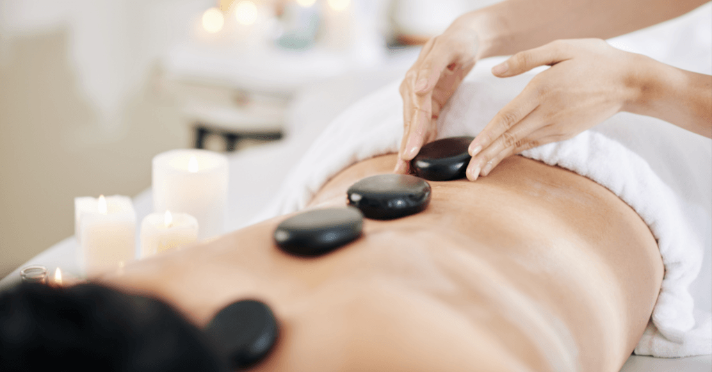 Hot stone massage therapy at Palm Massage Spa in Sandy, Utah